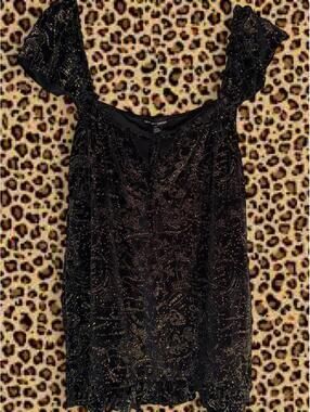 New Girl Order Black Velvet Zodiac Babydoll Dress 2X
